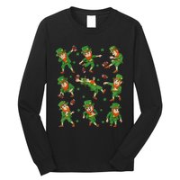 funny St Patricks Day Leprechaun Football Player Clover Long Sleeve Shirt