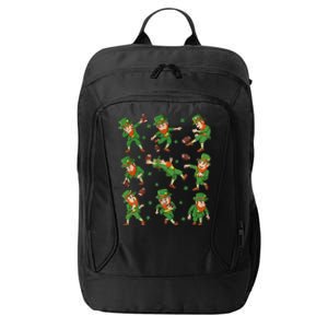 funny St Patricks Day Leprechaun Football Player Clover City Backpack