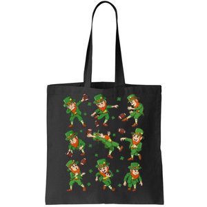 funny St Patricks Day Leprechaun Football Player Clover Tote Bag