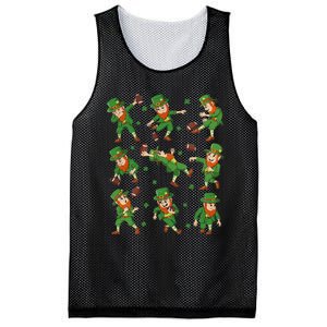 funny St Patricks Day Leprechaun Football Player Clover Mesh Reversible Basketball Jersey Tank