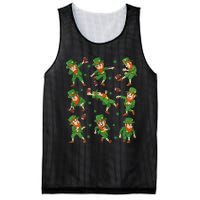 funny St Patricks Day Leprechaun Football Player Clover Mesh Reversible Basketball Jersey Tank