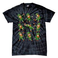 funny St Patricks Day Leprechaun Football Player Clover Tie-Dye T-Shirt