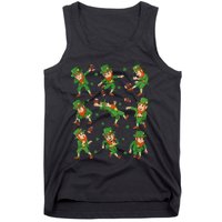 funny St Patricks Day Leprechaun Football Player Clover Tank Top