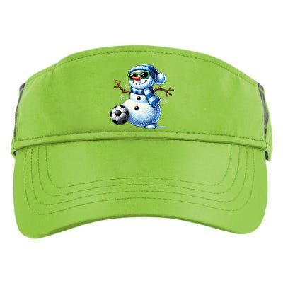 Funny Snowman Playing Soccer Lovers Teen Christmas Adult Drive Performance Visor