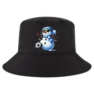 Funny Snowman Playing Soccer Lovers Teen Christmas Cool Comfort Performance Bucket Hat