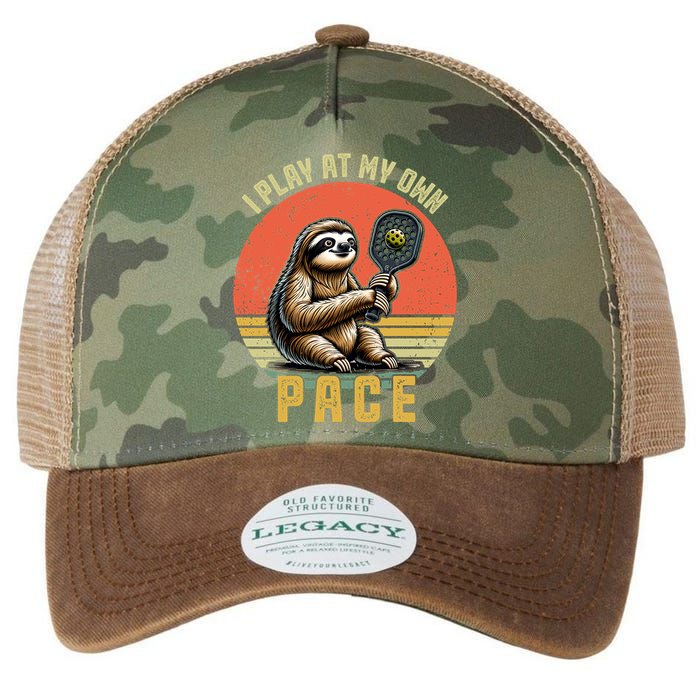 Funny Sloth Pickleball Player And Paddleball Gift Legacy Tie Dye Trucker Hat