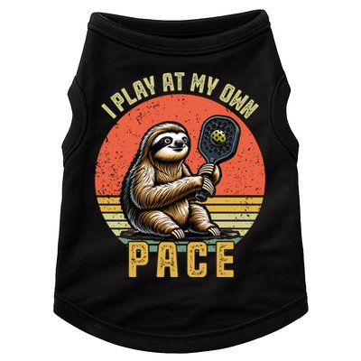 Funny Sloth Pickleball Player And Paddleball Gift Doggie Tank