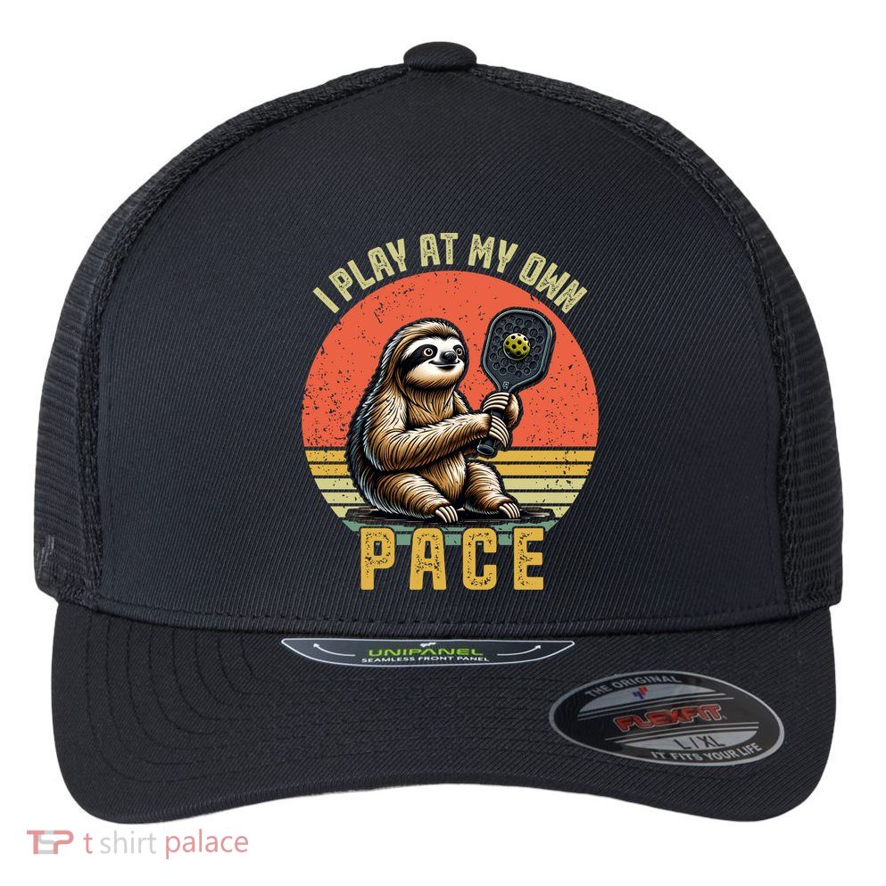 Funny Sloth Pickleball Player And Paddleball Gift Flexfit Unipanel Trucker Cap