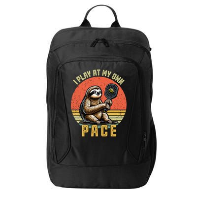 Funny Sloth Pickleball Player And Paddleball Gift City Backpack