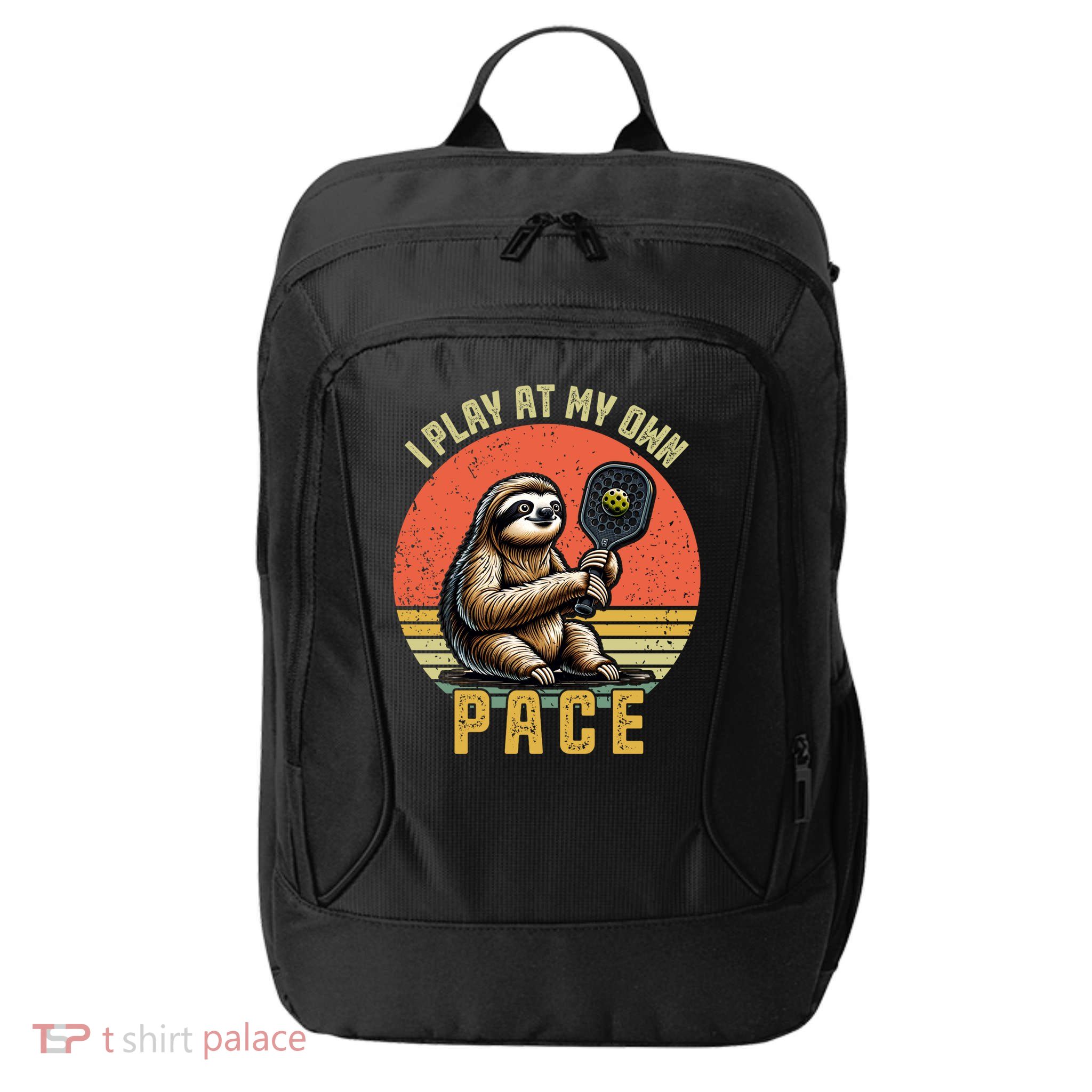 Funny Sloth Pickleball Player And Paddleball Gift City Backpack