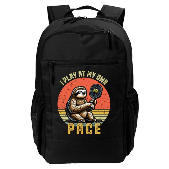Funny Sloth Pickleball Player And Paddleball Gift Backpack