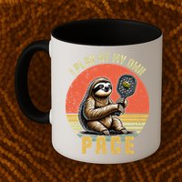 Funny Sloth Pickleball Player And Paddleball Gift Mug