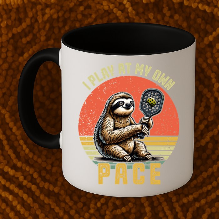 Funny Sloth Pickleball Player And Paddleball Gift Mug