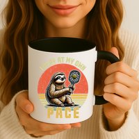 Funny Sloth Pickleball Player And Paddleball Gift Mug