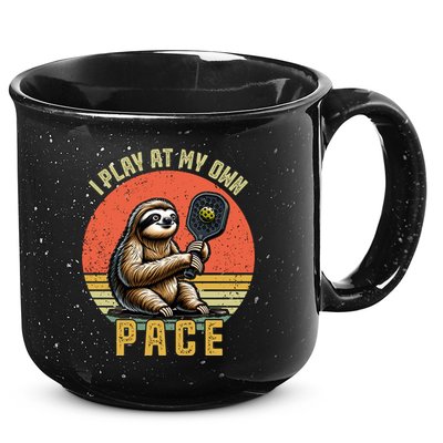 Funny Sloth Pickleball Player And Paddleball Gift 15oz Campfire Ceramic Mug
