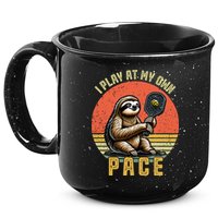 Funny Sloth Pickleball Player And Paddleball Gift 15oz Campfire Ceramic Mug
