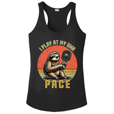 Funny Sloth Pickleball Player And Paddleball Gift Ladies PosiCharge Competitor Racerback Tank