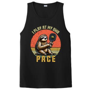 Funny Sloth Pickleball Player And Paddleball Gift PosiCharge Competitor Tank