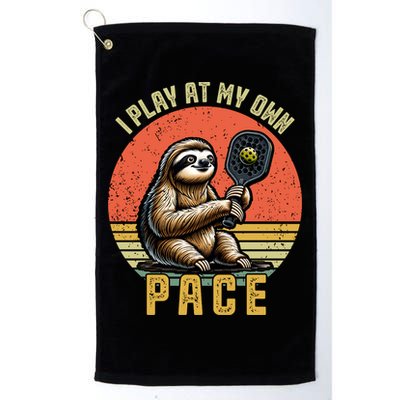 Funny Sloth Pickleball Player And Paddleball Gift Golf Towel