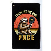 Funny Sloth Pickleball Player And Paddleball Gift Golf Towel