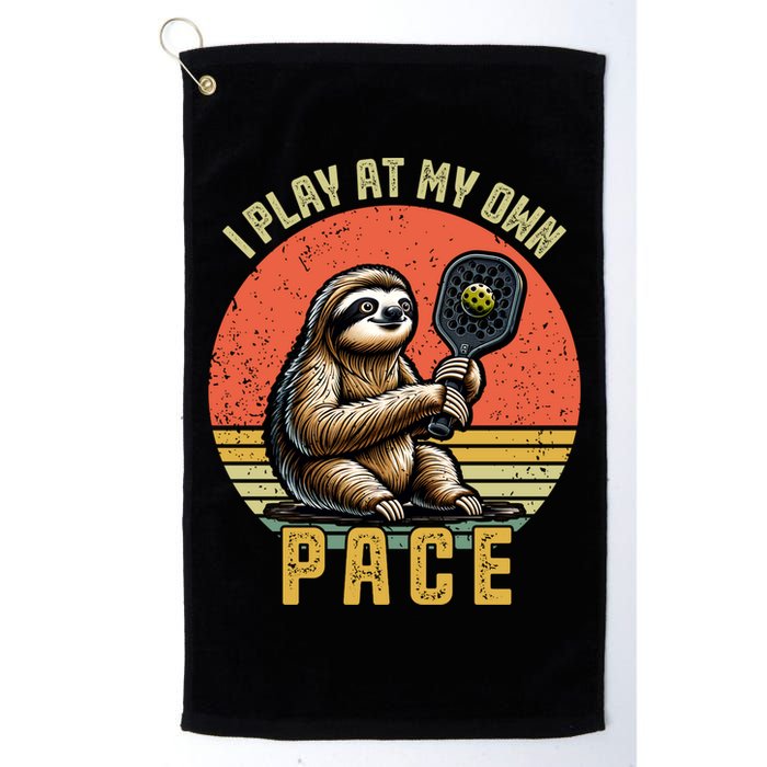 Funny Sloth Pickleball Player And Paddleball Gift Golf Towel