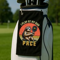 Funny Sloth Pickleball Player And Paddleball Gift Golf Towel