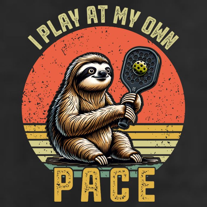 Funny Sloth Pickleball Player And Paddleball Gift Microfiber Hand Towel