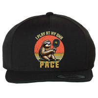 Funny Sloth Pickleball Player And Paddleball Gift Wool Snapback Cap