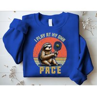 Funny Sloth Pickleball Player And Paddleball Gift Sweatshirt