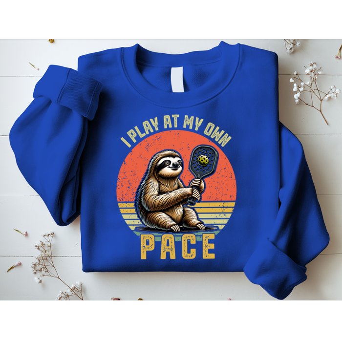 Funny Sloth Pickleball Player And Paddleball Gift Sweatshirt