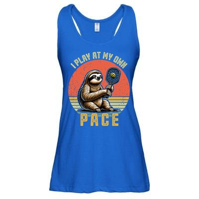 Funny Sloth Pickleball Player And Paddleball Gift Ladies Essential Flowy Tank