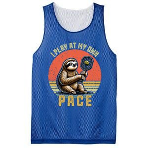 Funny Sloth Pickleball Player And Paddleball Gift Mesh Reversible Basketball Jersey Tank