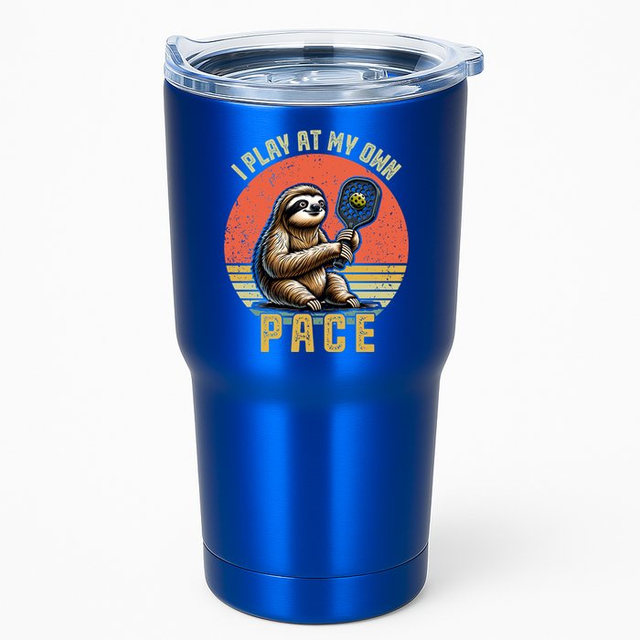 Funny Sloth Pickleball Player And Paddleball Gift Tumbler