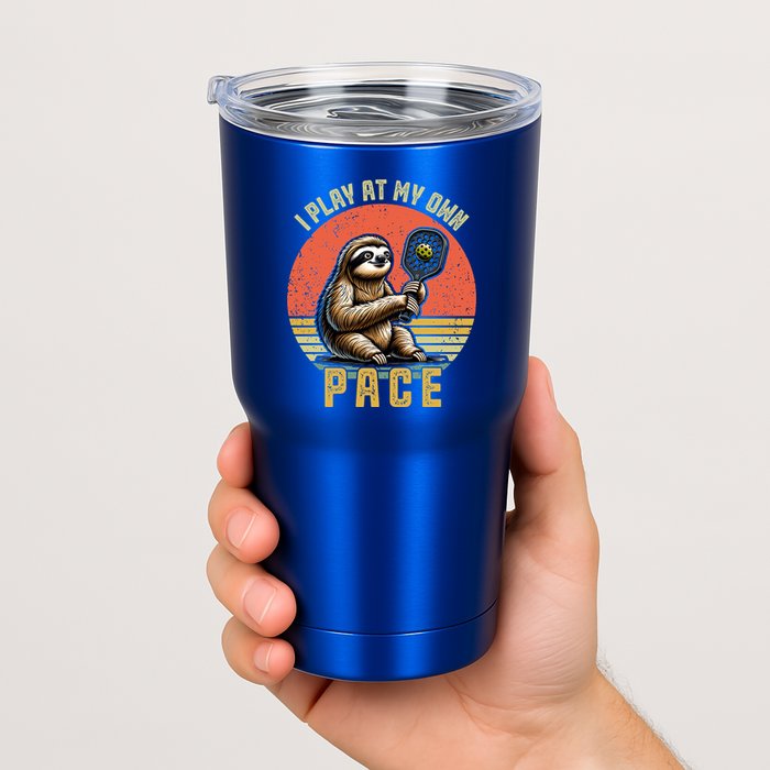 Funny Sloth Pickleball Player And Paddleball Gift Tumbler