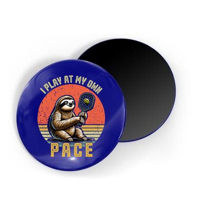Funny Sloth Pickleball Player And Paddleball Gift Magnet