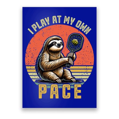 Funny Sloth Pickleball Player And Paddleball Gift Poster