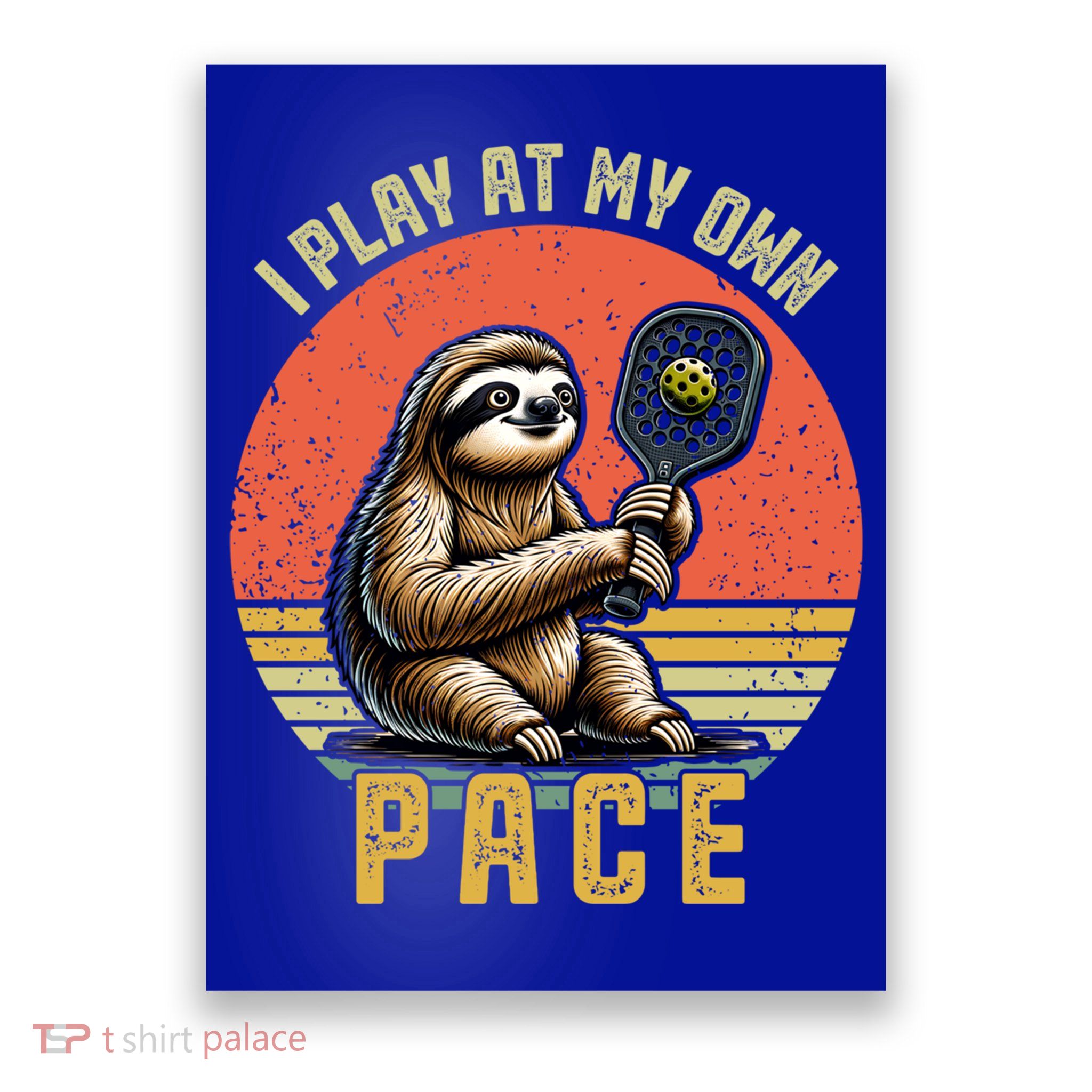 Funny Sloth Pickleball Player And Paddleball Gift Poster