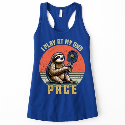 Funny Sloth Pickleball Player And Paddleball Gift Womens Tank Top