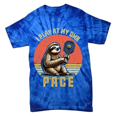 Funny Sloth Pickleball Player And Paddleball Gift Tie-Dye T-Shirt