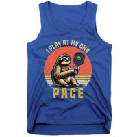 Funny Sloth Pickleball Player And Paddleball Gift Tank Top