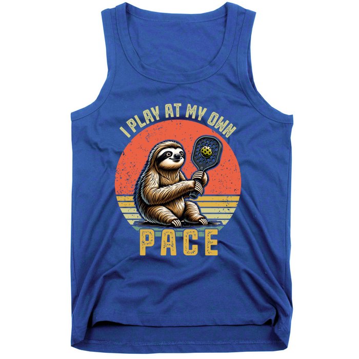 Funny Sloth Pickleball Player And Paddleball Gift Tank Top