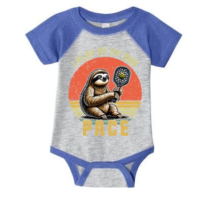 Funny Sloth Pickleball Player And Paddleball Gift Infant Baby Jersey Bodysuit