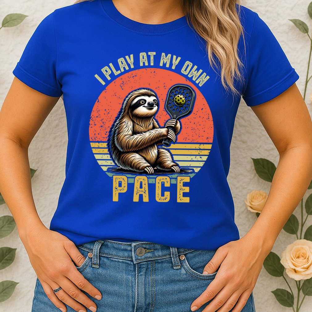 Funny Sloth Pickleball Player And Paddleball Gift Womens T-Shirt