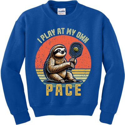 Funny Sloth Pickleball Player And Paddleball Gift Kids Sweatshirt