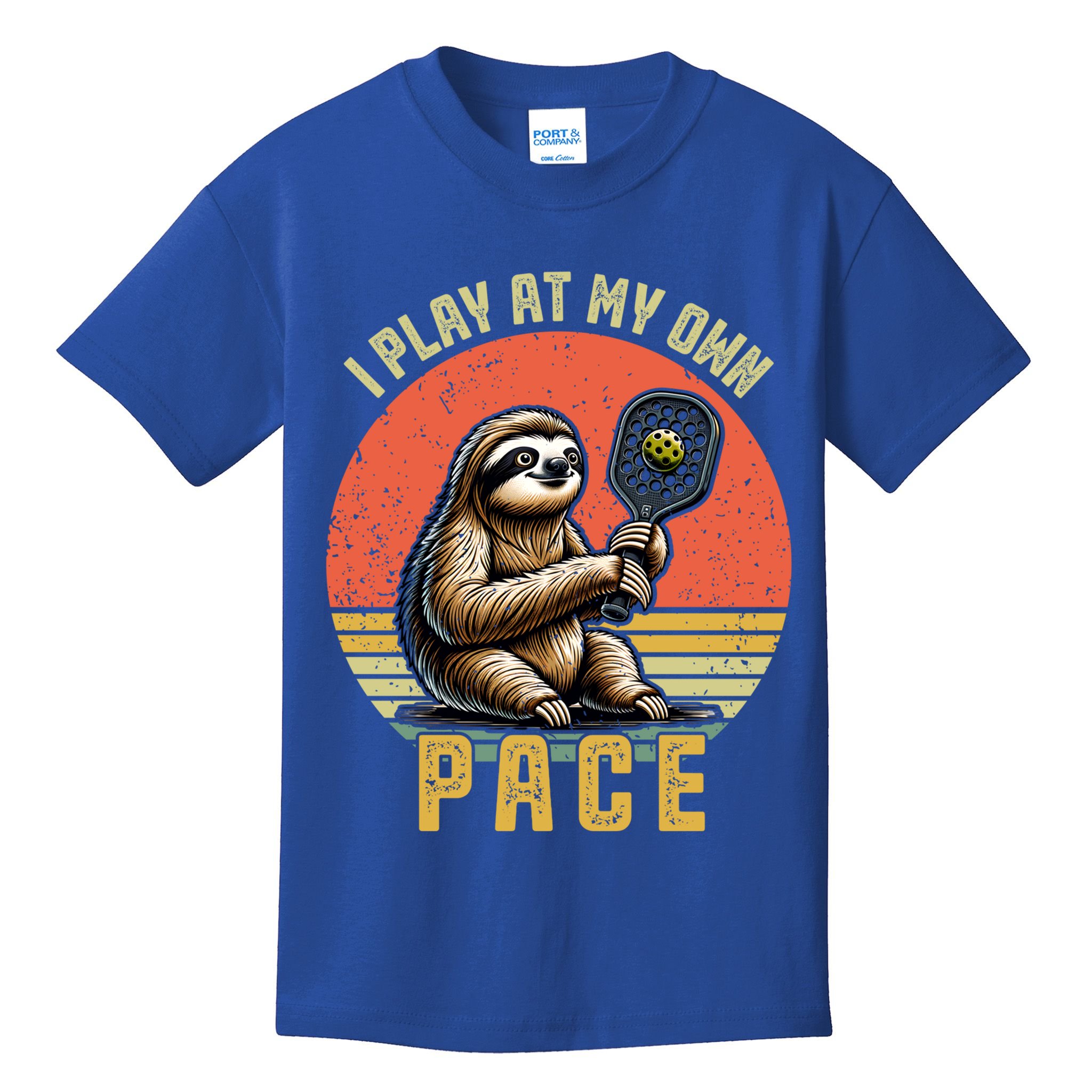 Funny Sloth Pickleball Player And Paddleball Gift Kids T-Shirt