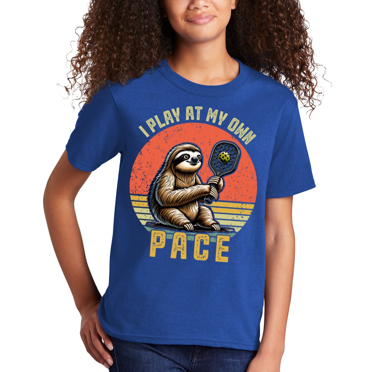 Funny Sloth Pickleball Player And Paddleball Gift Kids T-Shirt
