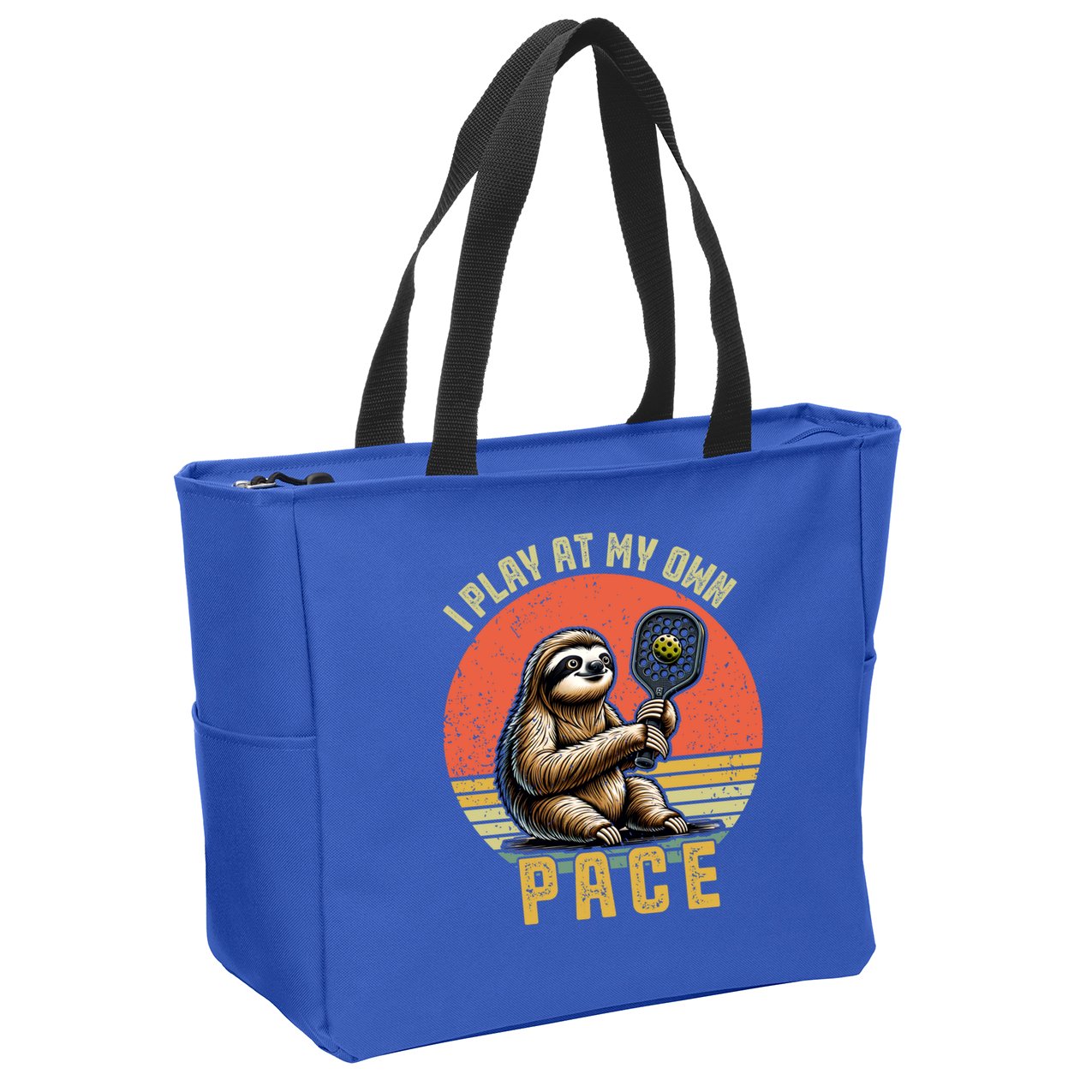 Funny Sloth Pickleball Player And Paddleball Gift Zip Tote Bag