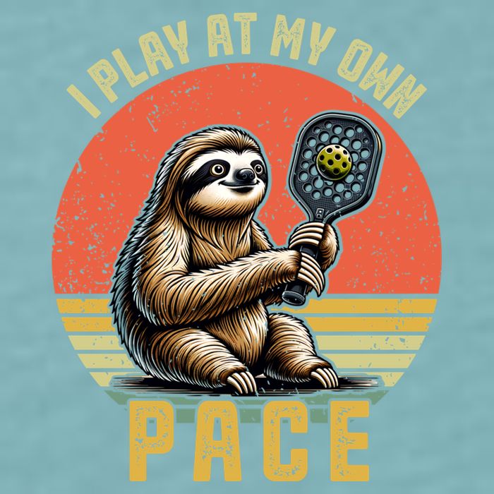 Funny Sloth Pickleball Player And Paddleball Gift Sueded Cloud Jersey T-Shirt