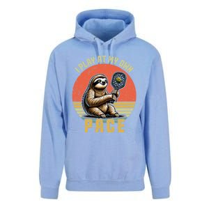 Funny Sloth Pickleball Player And Paddleball Gift Unisex Surf Hoodie