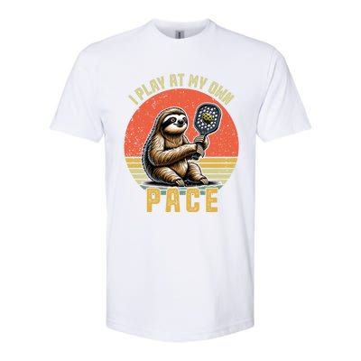 Funny Sloth Pickleball Player And Paddleball Gift Softstyle® CVC T-Shirt